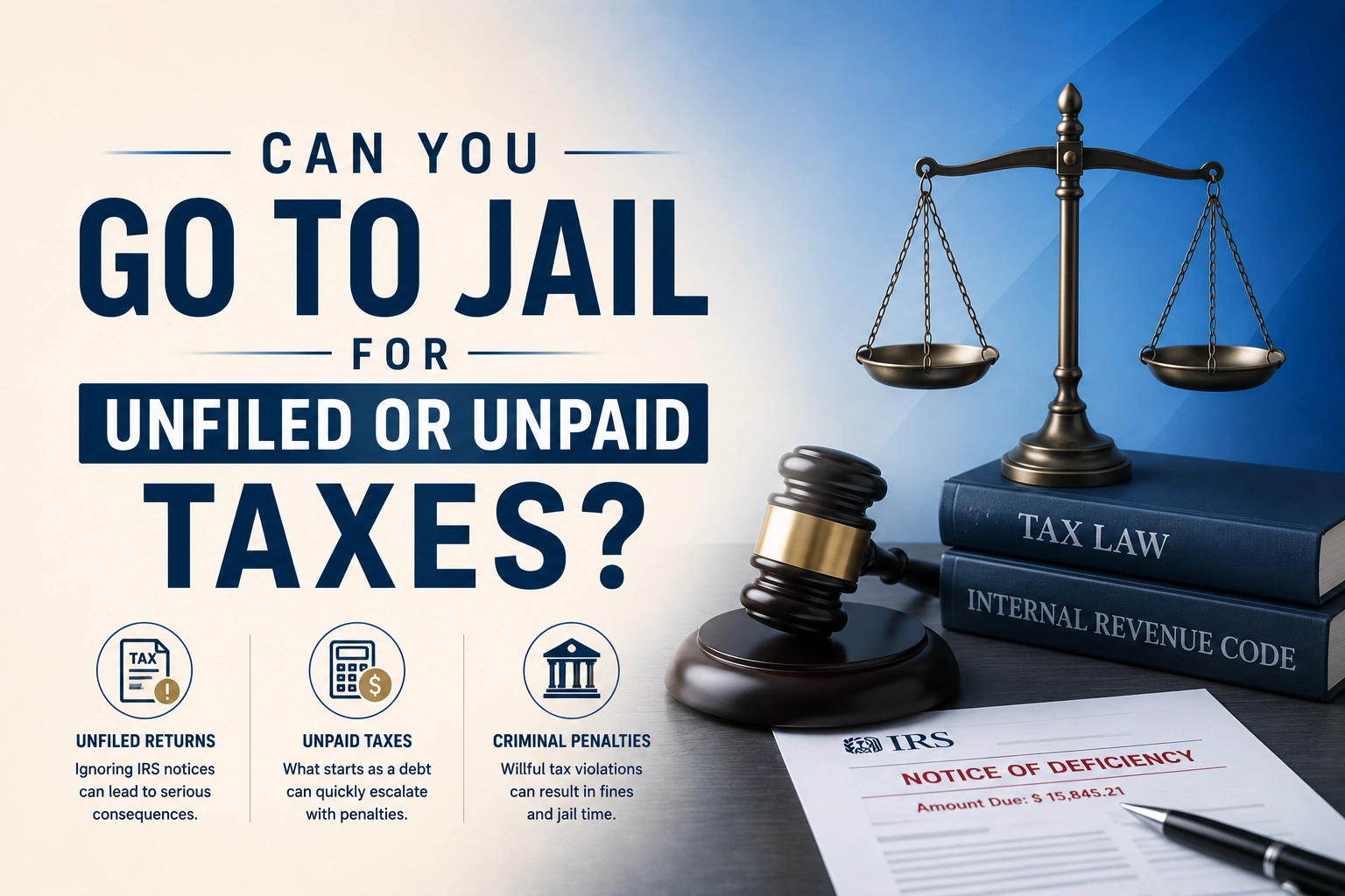 Go to jail for unfiled taxes