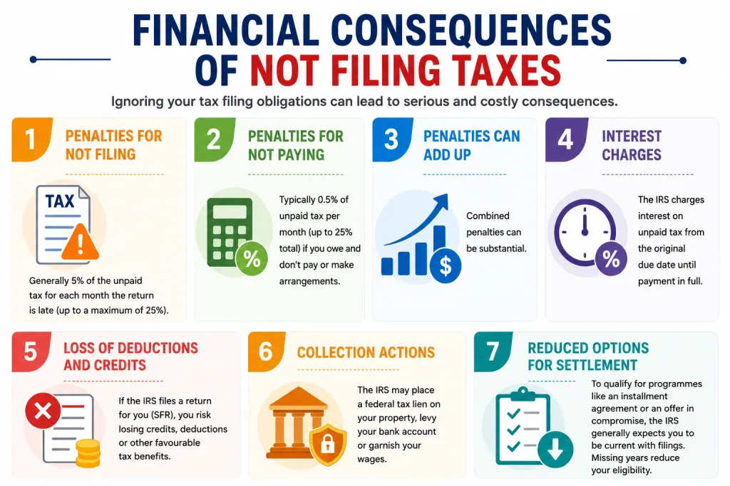 Tax consequences of not filing taxes