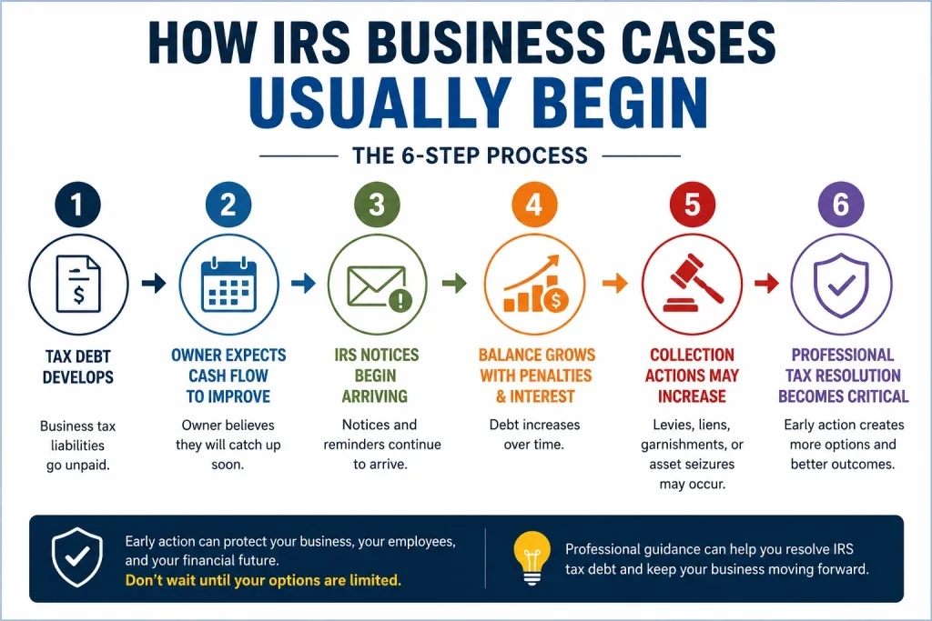How IRS business cases usually begin