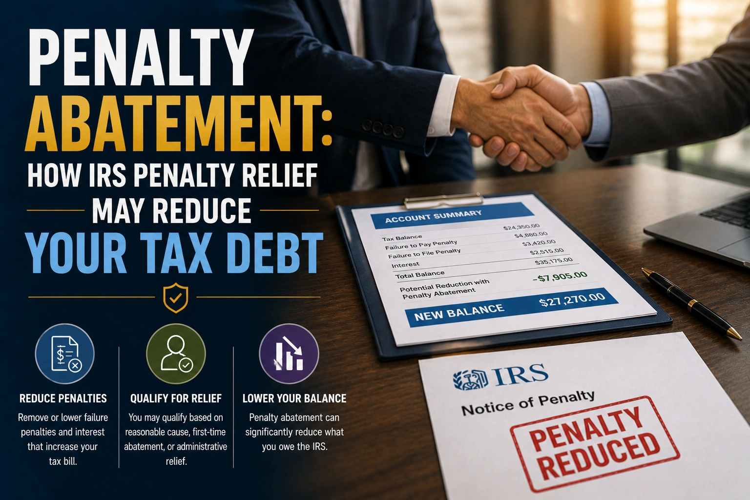 IRS penalty abatment infographic
