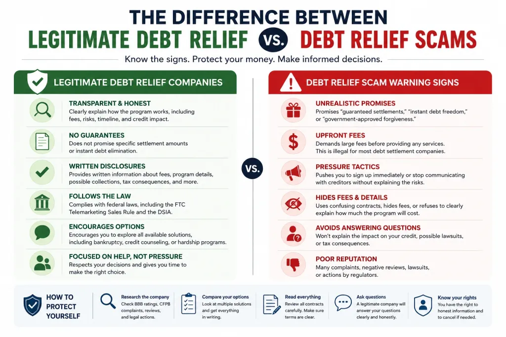 Legit dept relief vs scams