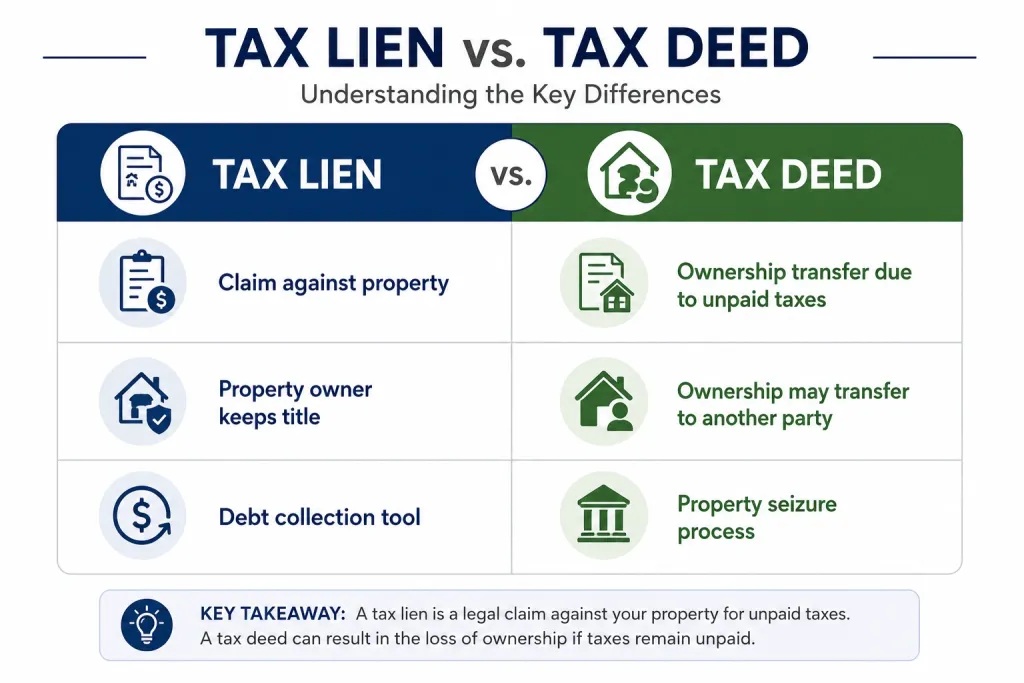 Tax lien vs. tax deed comparison